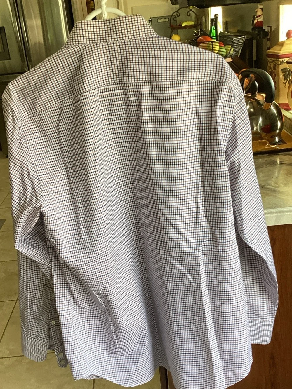 Banana Republic Men's Purple & White Check Button-Down Shirt